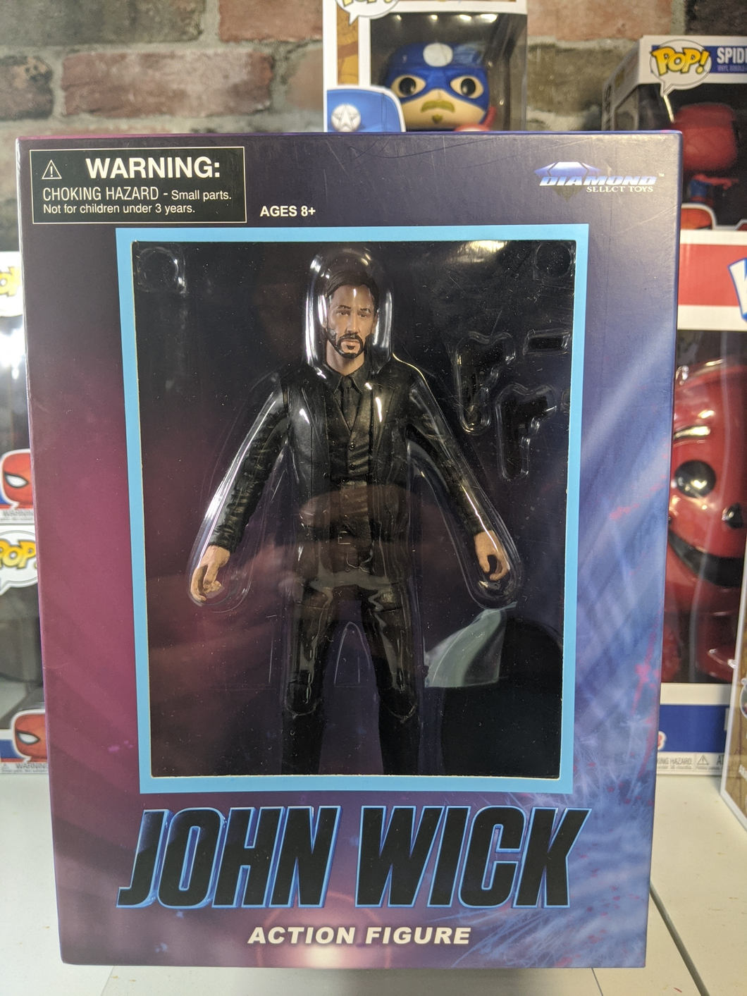 action figure diorama set photography john wick diamond select toy collector exclusive black action movie star film item walgreens comic con 